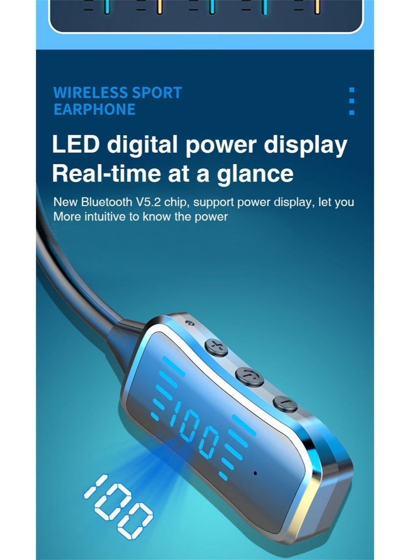 كين سماعات رقبة لاسلكية بلوتوث مع شاشة عرض LED لمستوى البطارية، عمر بطارية طويل، سماعات مغناطيسية، مريحة للرياضة والقيادة والاستخدام اليومي – ألوان متعددة - Image 5